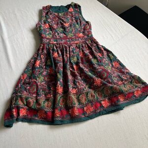 Adelyn Rae Fall Garden Needlepoint Embroidered Dress Anthropologie 2P